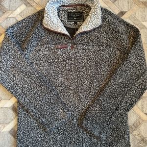 Authentic True Grit The Original Frosty Tipped Pullover Jacket - Charcoal Sz XS